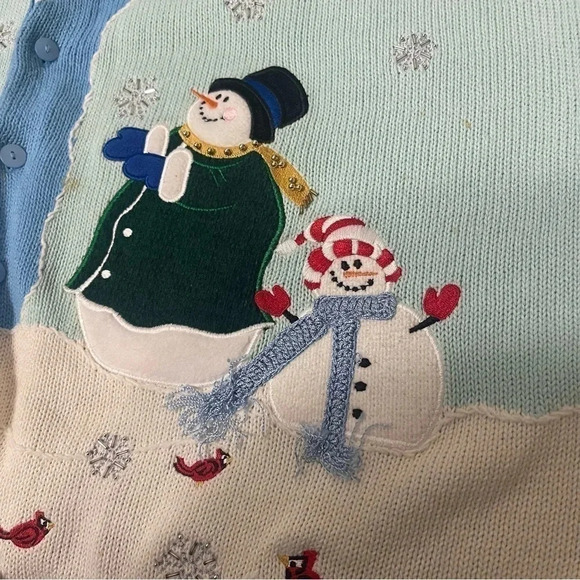 The Quacker Fatory Christmas Winter Cardigan Buttons Snowmen 3XL - Picture 8 of 10
